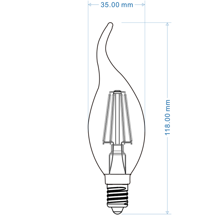 Lampadina LED E14 4W C35A-TC