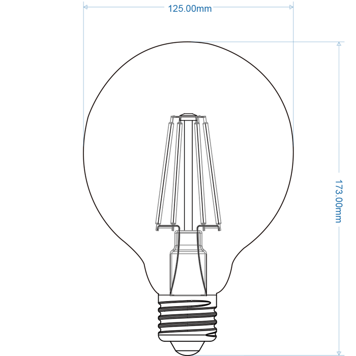 Lampadina LED E27 8W G125-TC