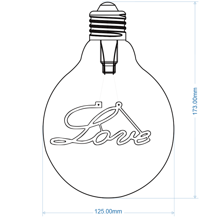 Lampadina LED E27 4W G125-Love