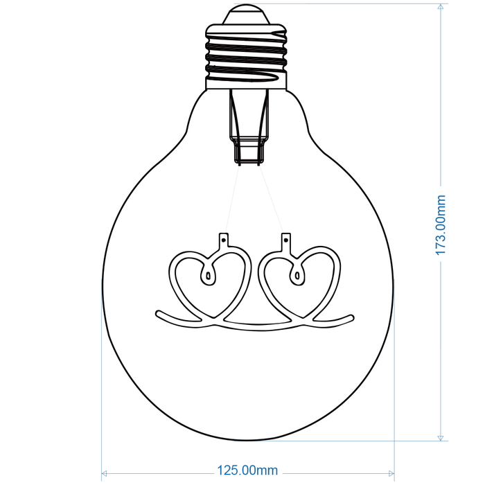 Lampadina LED E27 4W G125-heart