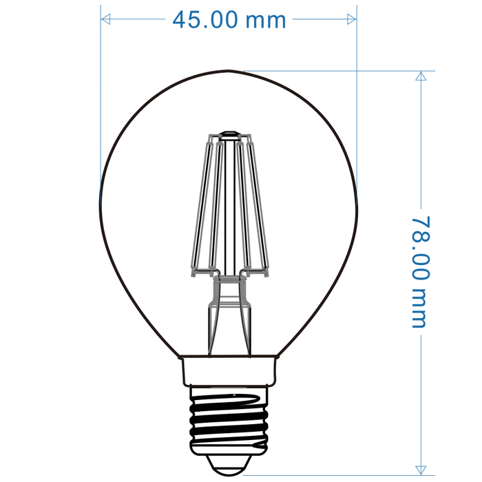 Lampadina LED E14 4W G45-TF