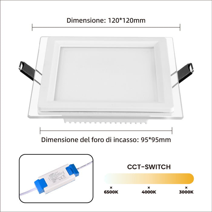 Pannello LED da incasso 9W P-94E-Q3C