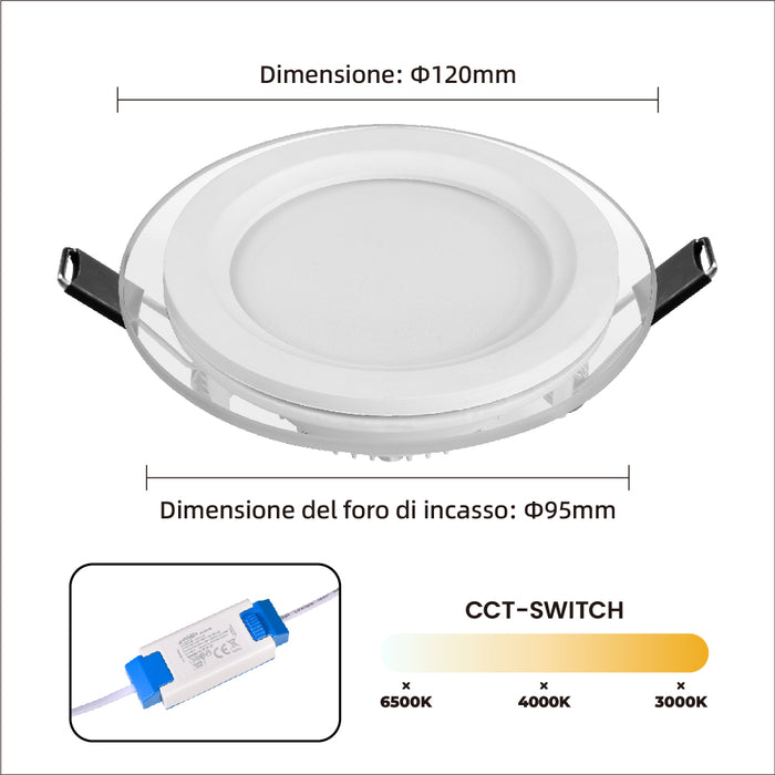 Pannello LED da incasso 9W P-94E-T3C