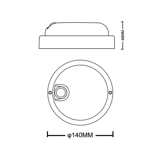 PLAFONIERA CON SENSORE 9W SEN-OV-9F