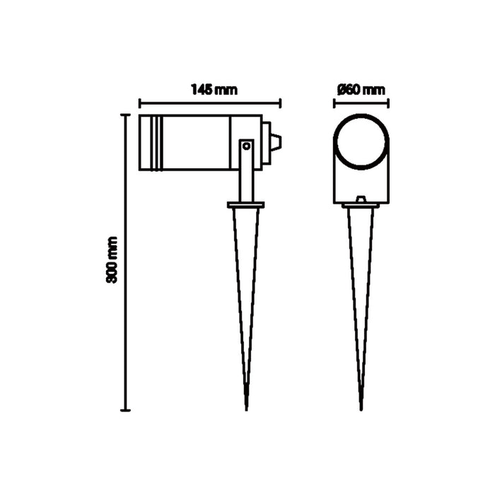 Faretto da giardino GU10 837WA-B80-G